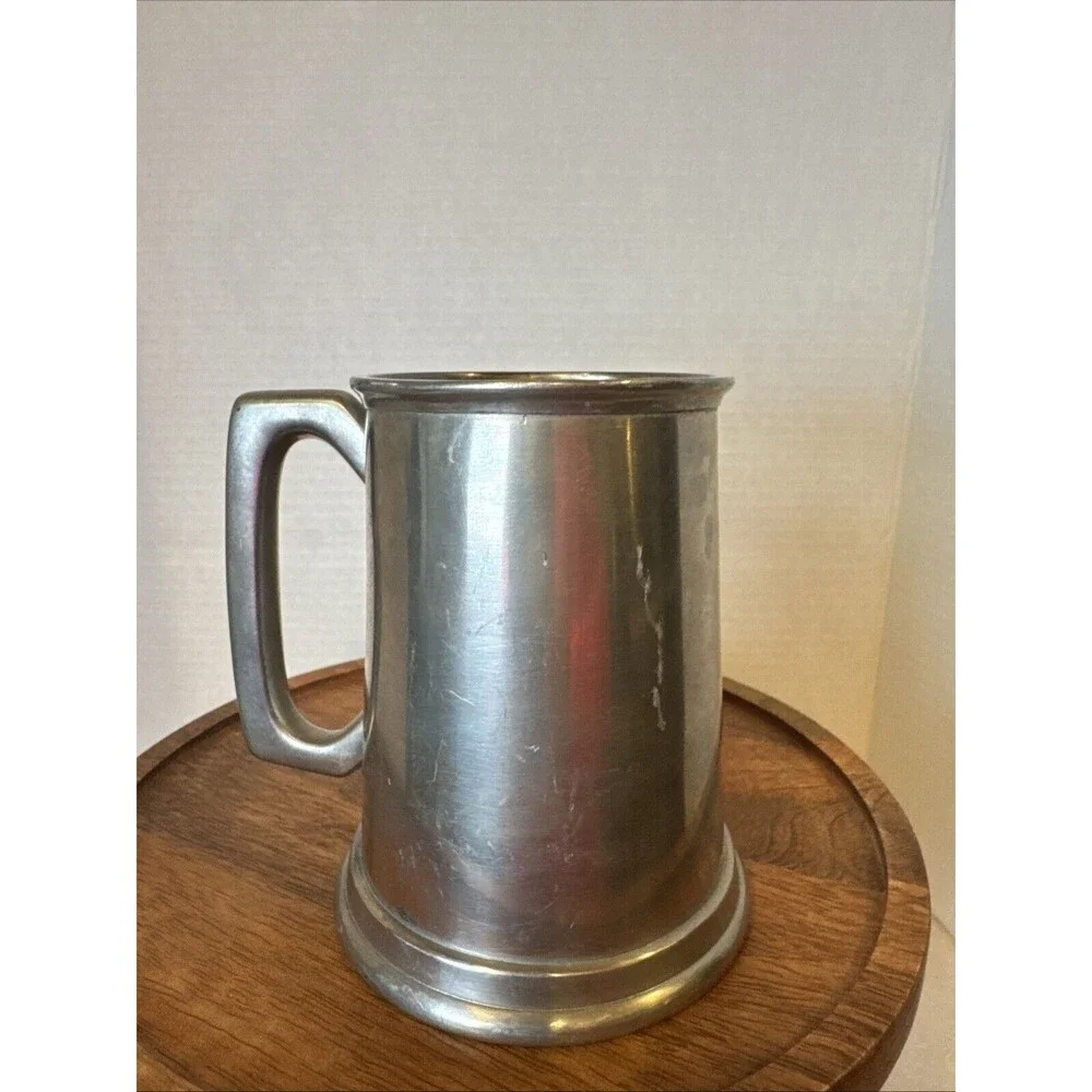 Sheffield ENGLISH PEWTER GLASS BOTTOM MUG (Made In England), 5